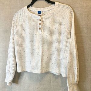 Old Navy Speckled Waffle Knit Henley